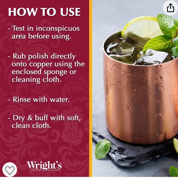 NEW UNOPENED WRIGHT’S COPPER and BRASS and BRONZE CREAM CLEANER - Picture 4 of 6